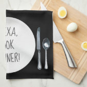 Alexa Command humor voor het kookdiner Theedoek (Quarter Fold)