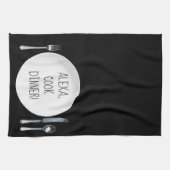 Alexa Command humor voor het kookdiner Theedoek (Horizontaal)