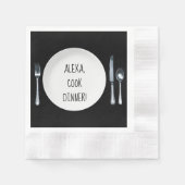 Alexa Command om te koken diner op bord Servet (Voorkant)