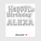 Alexa Happy Birthday silver Aufkleber Sticker (Vel)