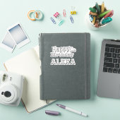 Alexa Happy Birthday silver Aufkleber Sticker (iPad Cover)