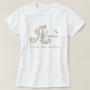 Alexa meisjes noemen monogram dames t-shirt