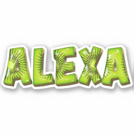 Alexa Name Kiwi Design Aufkleber Sticker (Voorkant)