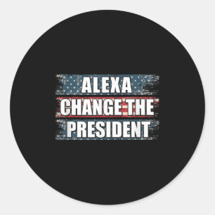Alexa wijzigt het President Funny Trump Ronde Sticker