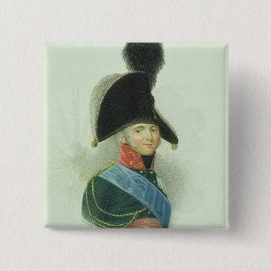 Alexander (1777-1825) de Grote keizer van alle Vierkante Button 5,1 Cm