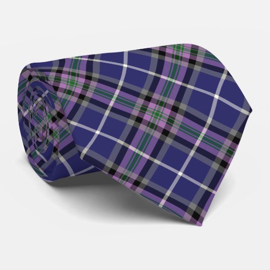 Alexander Clan Tartan Blue Pset Stropdas (Opgerold)