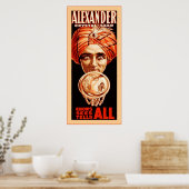 Alexander, Crystal Seer ~ Poster magicien Vintage (Cuisine)