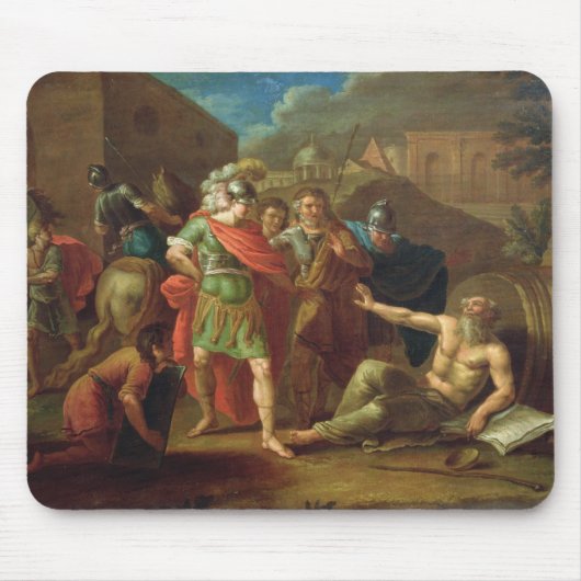 Alexander de Grote bezoekt Diogenes op Korinthe Muismat (Voorkant)