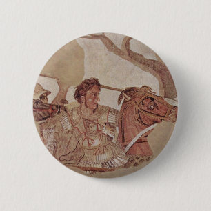 Alexander de Grote in de Oorlog Ronde Button 5,7 Cm