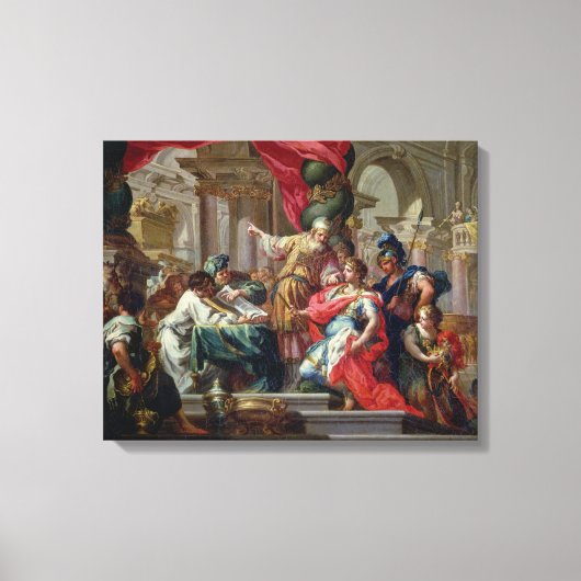 Alexander de Grote in de tempel van Jeruzalem Canvas Afdruk (Voorkant)