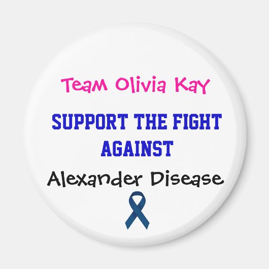 Alexander Disease Awareness Magnet Équipe Olivia (Devant)