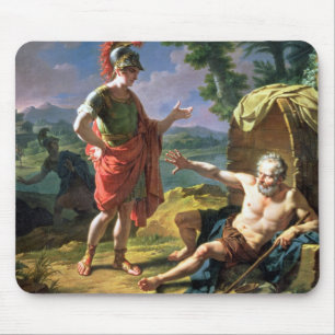 Alexander en Diogenes, 1818 (olie op canvas) Muismat