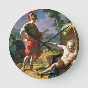 Alexander en Diogenes, 1818 (olie op canvas) Ronde Klok