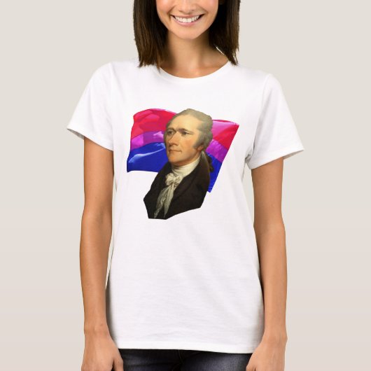 Alexander Hamilton en Bisexual Pride T-shirt (Voorkant)