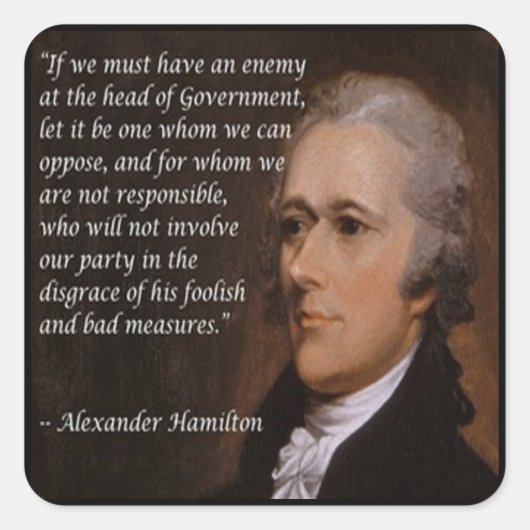 Alexander Hamilton "Enemy Leader" Gift Vierkante Sticker (Voorkant)