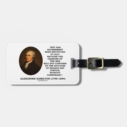 Alexander Hamilton Government Passion Constraint Bagagelabel (Voorkant horizontaal)