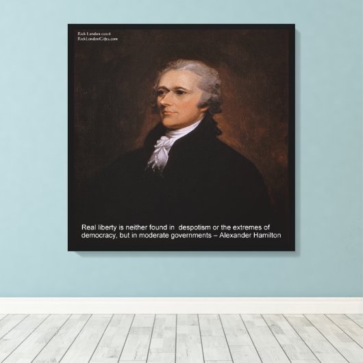Alexander Hamilton "Real Liberty" Canvas Print (Insitu (Houten vloer))