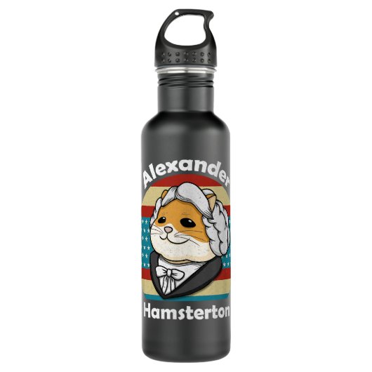 Alexander Hamilton Retro Hamster Waterfles (Voorkant)