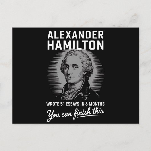 Alexander Hamilton schreef 51 essays in 6 maanden Briefkaart (Voorkant)