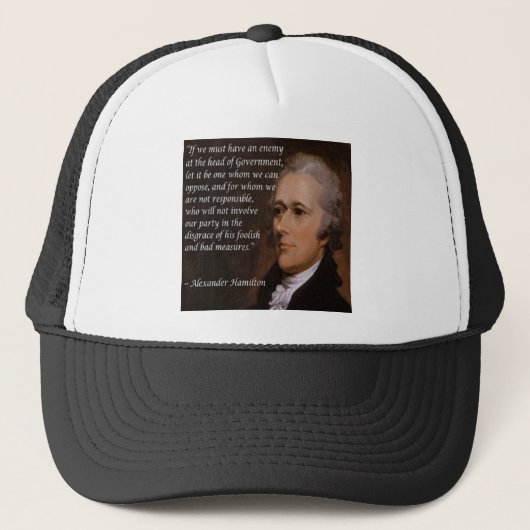 Alexander Hamilton "Vijandelijke Leider" Cadeau Trucker Pet (Voorkant)