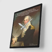 Alexander Hamilton & "Why Government" Wall Clock Vierkante Klok (Hoek)