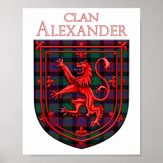 Alexander Hunting Tartan Scottish Pset Poster (Voorkant)