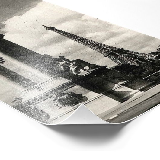 Alexander III Bridge en Eiffeltoren in Parijs Foto Afdruk (Hoek)