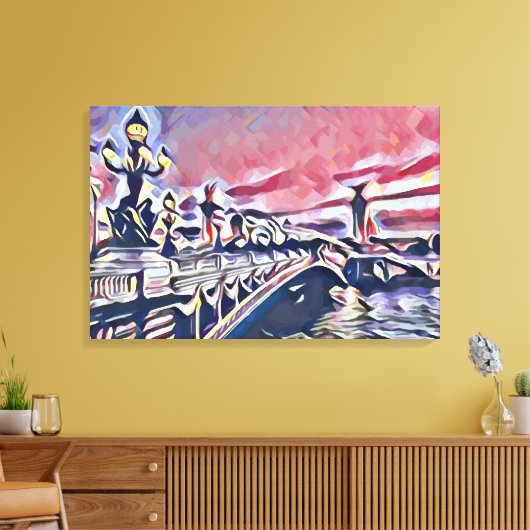 Alexander III-brug Canvas Afdruk (Insitu (Woonkamer))