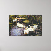  Alexander Koester Ducks op een Reed Pond Canvas Afdruk (Voorkant)