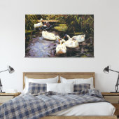  Alexander Koester Ducks op een Reed Pond Canvas Afdruk (Insitu (Slaapkamer))