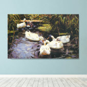  Alexander Koester Ducks op een Reed Pond Canvas Afdruk (Insitu (Houten vloer))