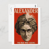 "Alexander : L'homme qui connaît" carte Vintage (Devant / Derrière)