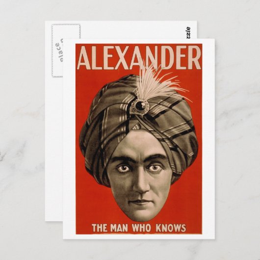 "Alexander : L'homme qui connaît" carte Vintage (Devant / Derrière)