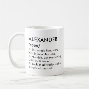 Alexander naam, Bewerkbare naam, Aangepaste naam Koffiemok
