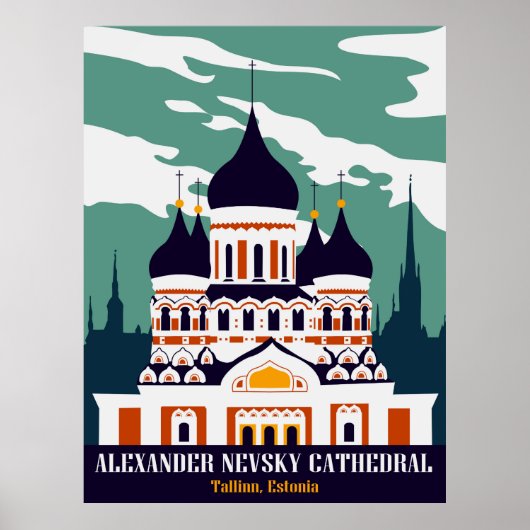 Alexander Nevsky Cathedral, Tallinn, Estland Poster (Voorkant)