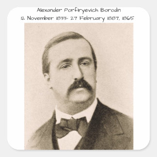 Alexander Porfiryevich Borodin 1865 Vierkante Sticker