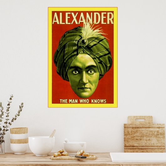 Alexander ~ Poster magicien Vintage (Cuisine)
