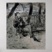 Alexander Pushkin in een Park, 1899 Poster (Voorkant)