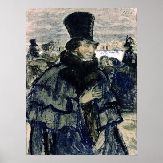 Alexander Pushkin over de Neva-bank Poster (Voorkant)