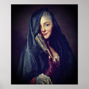 Alexander Roslin - De dame met een ventilator Poster