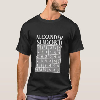 ALEXANDER Sudoku Puzzel – Wit Logisch T-shirt