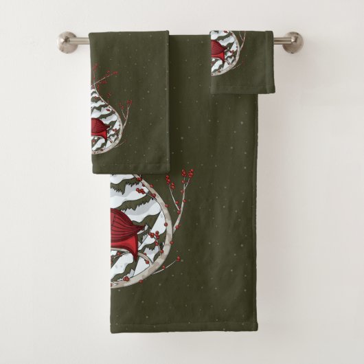 Alexander the Cardinal Towel Set (En situation)