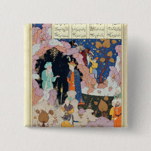 Alexander Visits a Hermit Vierkante Button 5,1 Cm