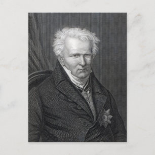 Alexander von Humboldt, gegraveerd door C. Cook Briefkaart