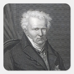 Alexander von Humboldt, gegraveerd door C. Cook Vierkante Sticker