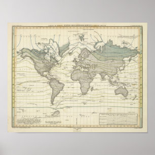 Alexander von Humboldt's systeem isothermische kro Poster