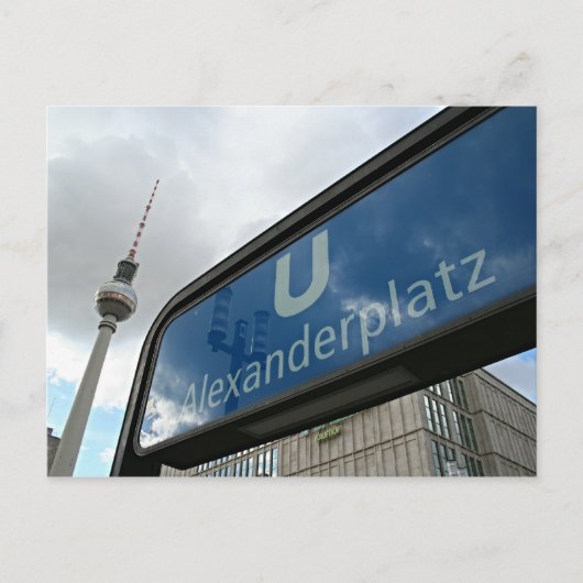 Alexanderplatz U-Bahn & Fernsehturm Briefkaart (Voorkant)