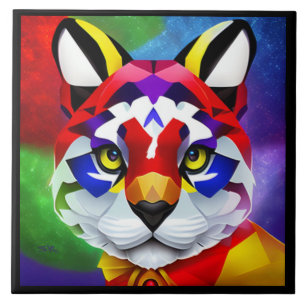 Alexander's Cat grote zwarte tegel Tegeltje