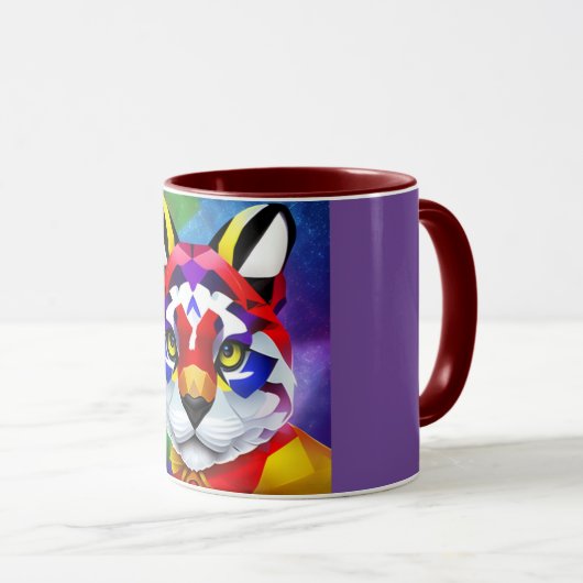 Alexander's Cat purple and maroon center combo mug (Devant droit)