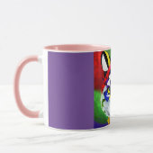 Alexander's Cat purple and pink center combo mug (Gauche)